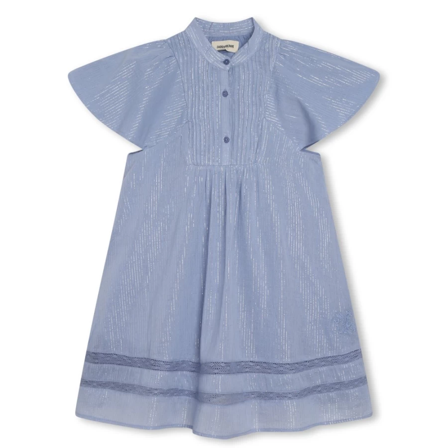 ZADIG & VOLTAIRE Navy Metallic Striped Dress for Girls