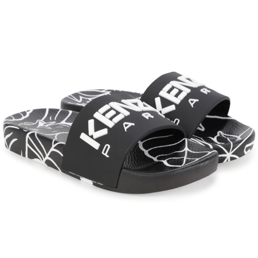 KENZO KIDS Girls Black Flip-Flops With Comfortable Rubber Sole