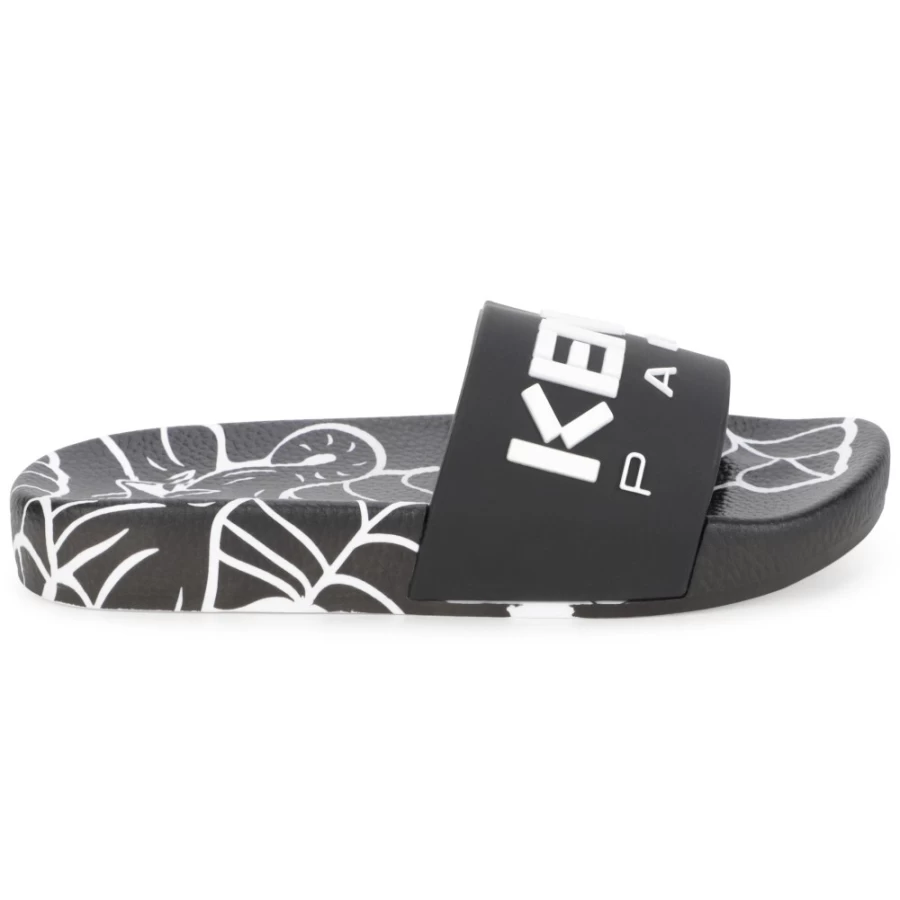 KENZO KIDS Girls Black Flip-Flops With Comfortable Rubber Sole