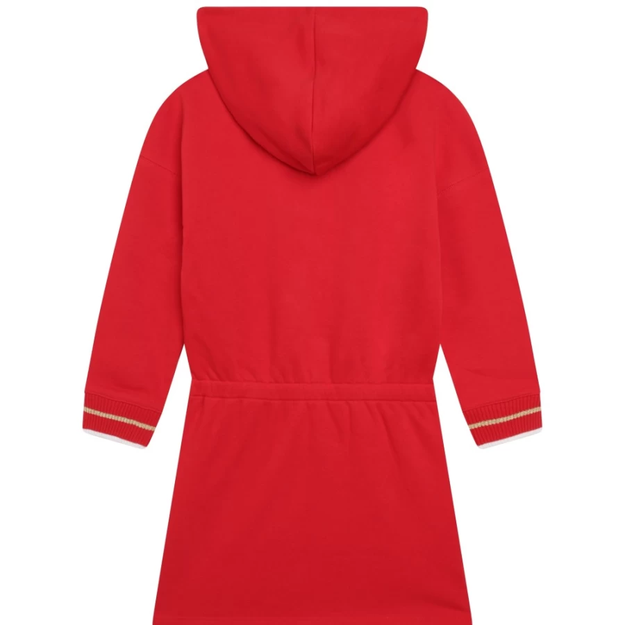 BOSS Girls' Poppy Red Hooded Fleece Dress - Warm & Stylish Winter Wear