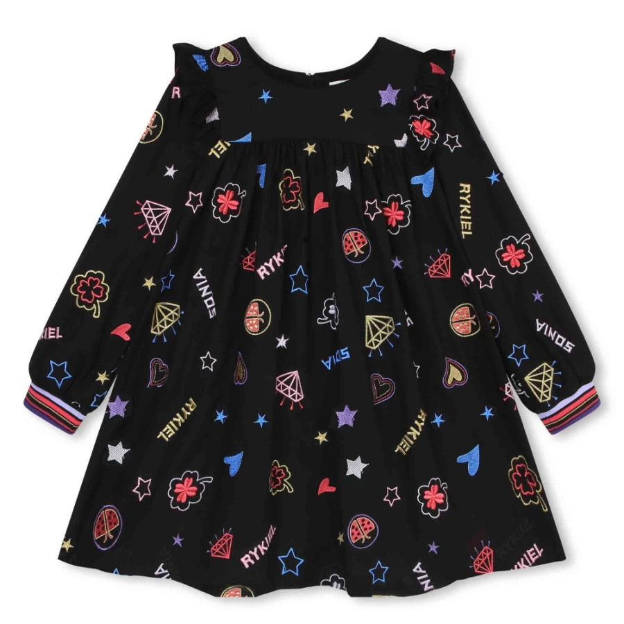 SONIA RYKIEL Girls' Multicoloured Long-Sleeved Dress