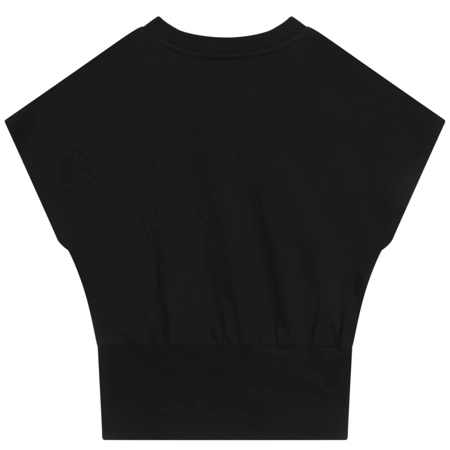 DKNY Girls' Black Short-Sleeved T-Shirt for Casual Wear