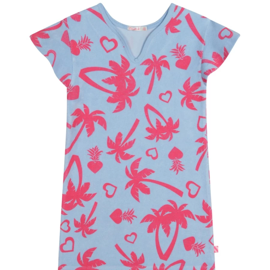 BILLIEBLUSH Girls' Pale Blue Short-Sleeved Terrycloth Dress