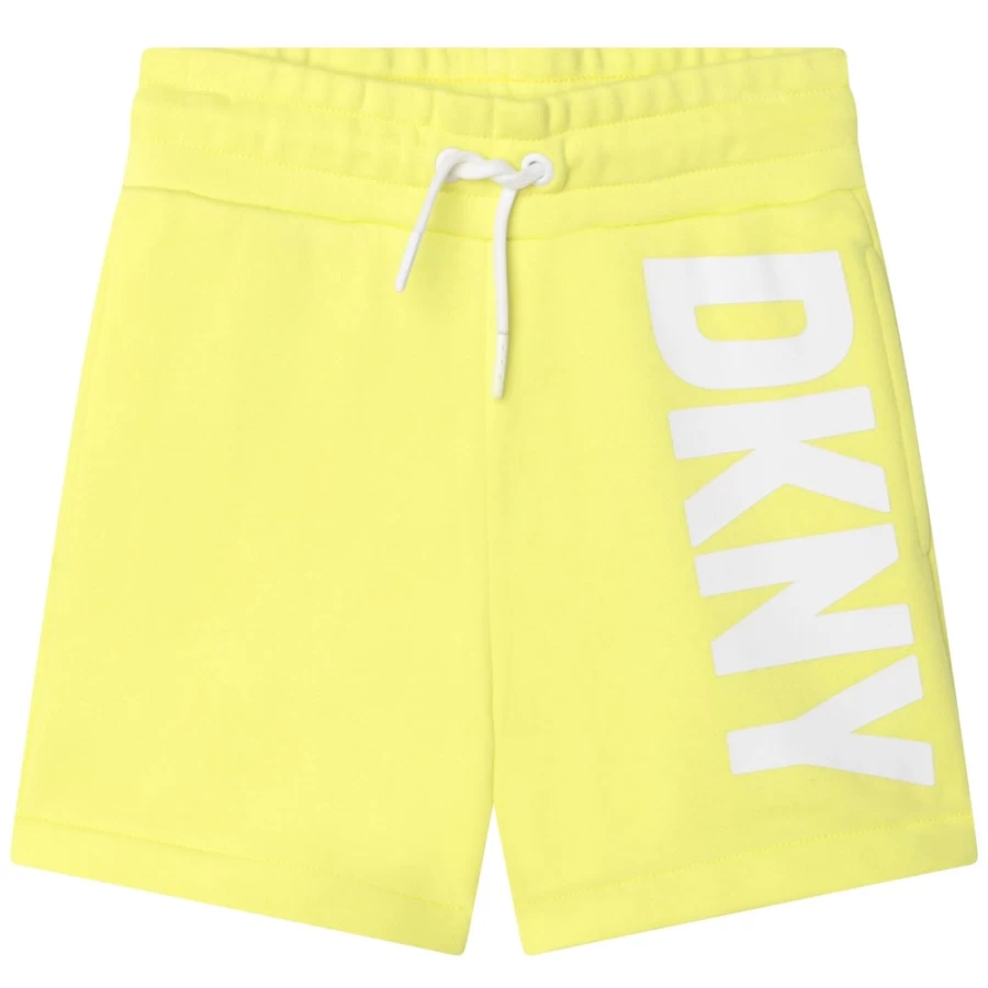 DKNY Girls' Fleece Shorts in Lemon - Soft & Comfortable Summer Shorts for Kids