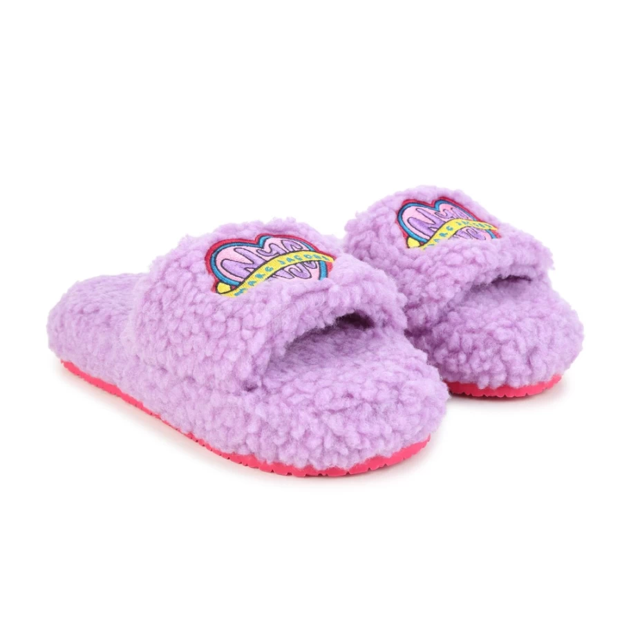 MARC JACOBS Girls' Printed Fleece Slides - Soft & Stylish Comfort