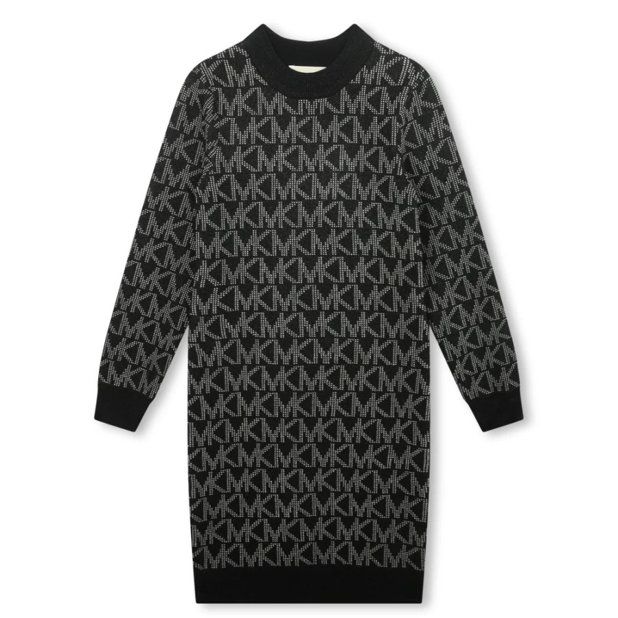 MICHAEL KORS Girls' Black & Yellow Two-Tone Jacquard Knit Jumper Dress