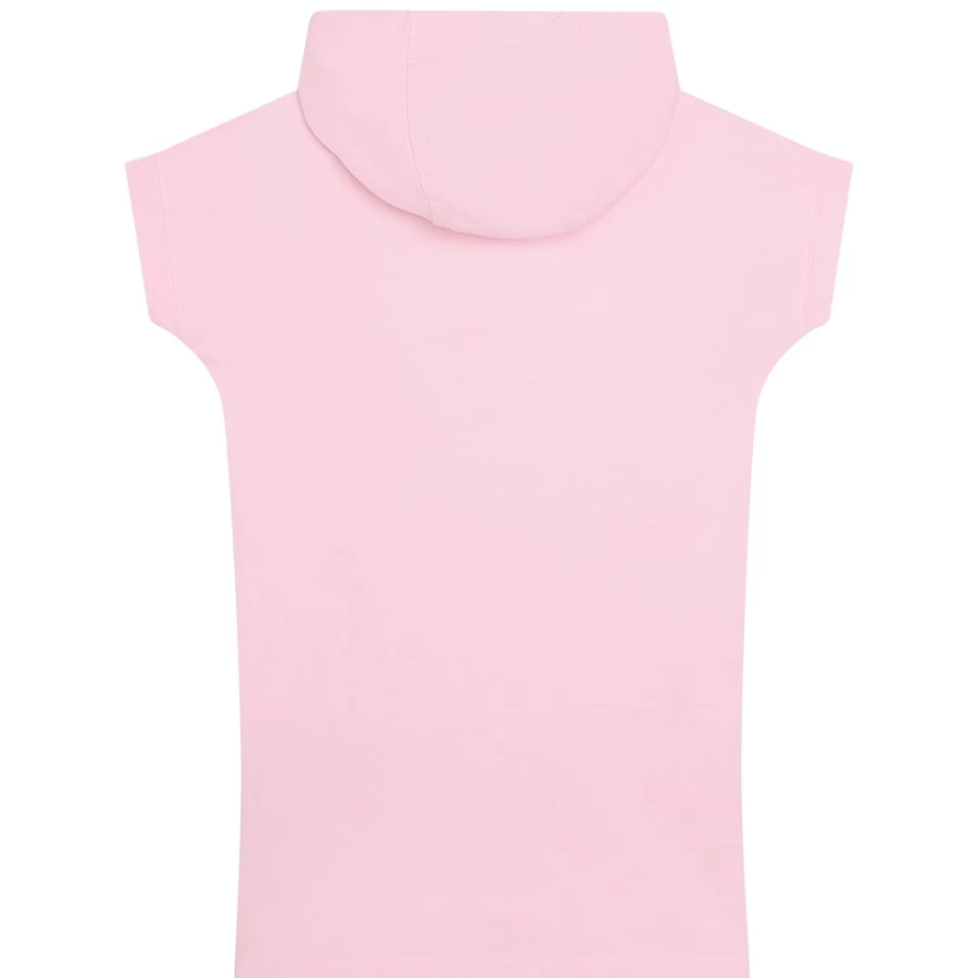 MICHAEL KORS Girls Pink Washed Pink Hooded Sweatshirt Dress