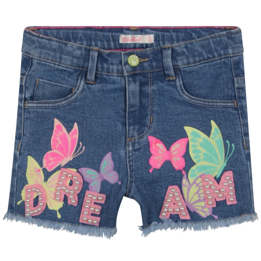 BILLIEBLUSH Girls' Denim Shorts in Double Stone & Bleach Washed Style