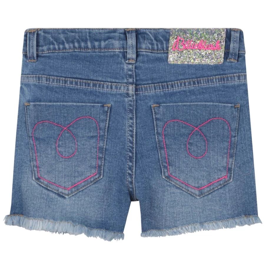 BILLIEBLUSH Girls' Denim Shorts in Double Stone & Bleach Washed Style