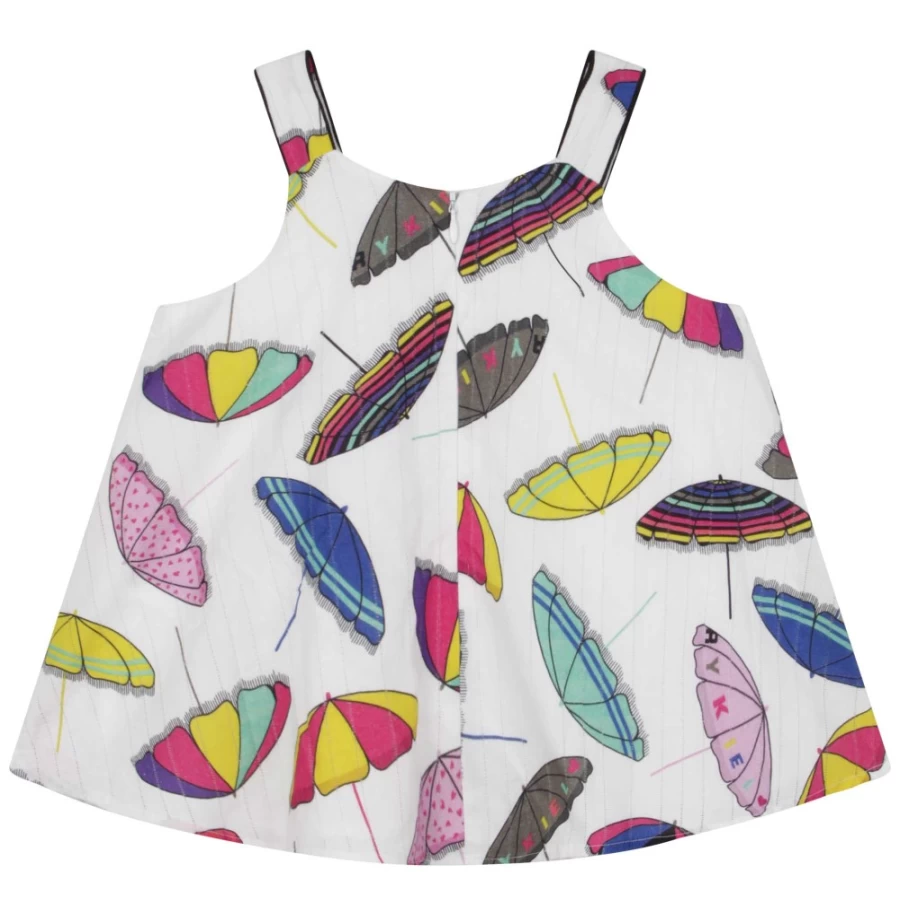 SONIA RYKIEL Girls Offwhite Frilled Cotton Blouse - Elegant Ruffled Top