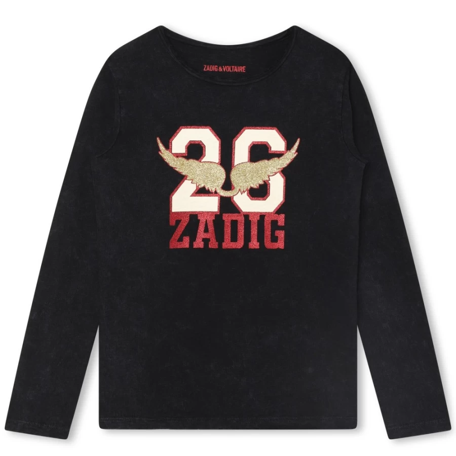 ZADIG & VOLTAIRE Black Long-Sleeved T-Shirt for Girls