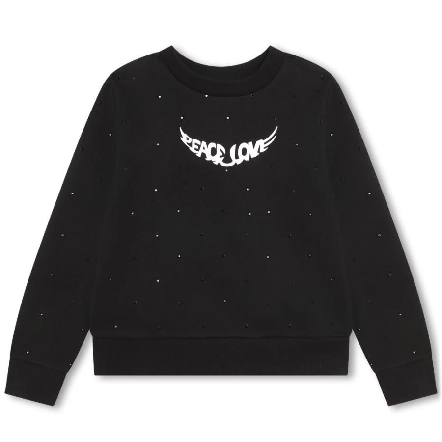 ZADIG & VOLTAIRE Black Fleece Sweatshirt for Girls - Cozy & Stylish Winter Pullover