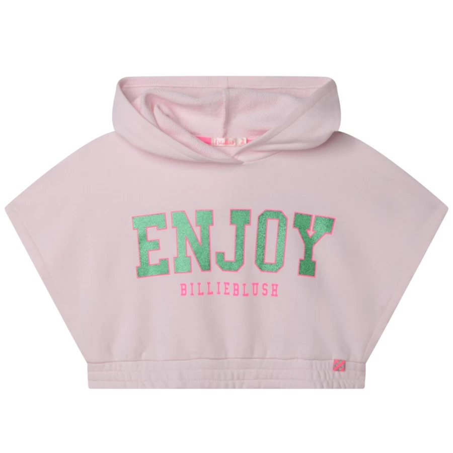 BILLIEBLUSH Girls Pink Pale Sleeveless Sweatshirt for Kids - Soft Cotton Summer Pullover