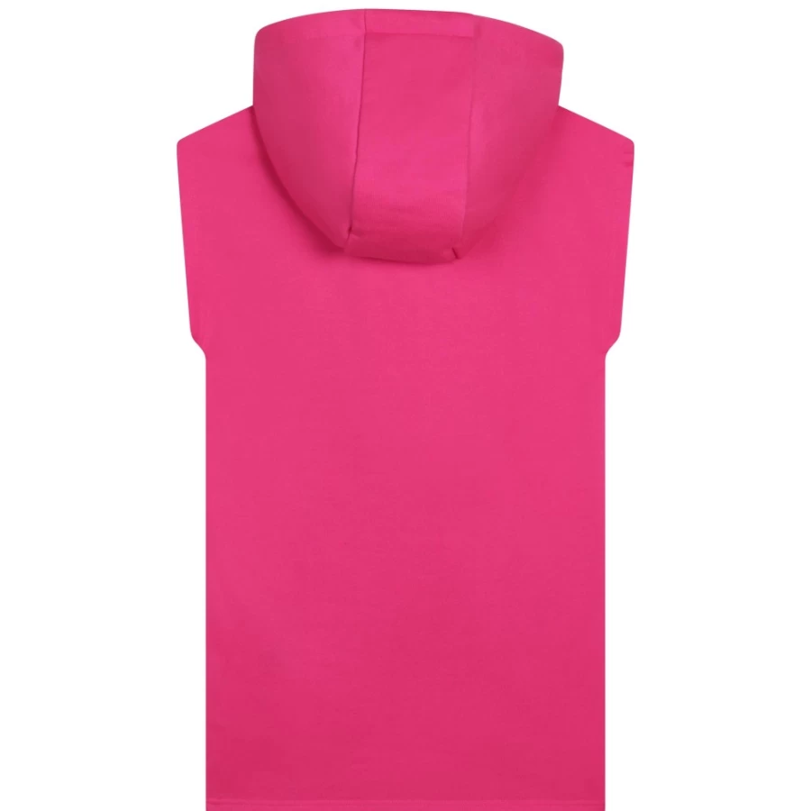 MARC JACOBS Girls Fuschia Hooded Fleece Dress - Warm Winter Pullover Dress for Kids