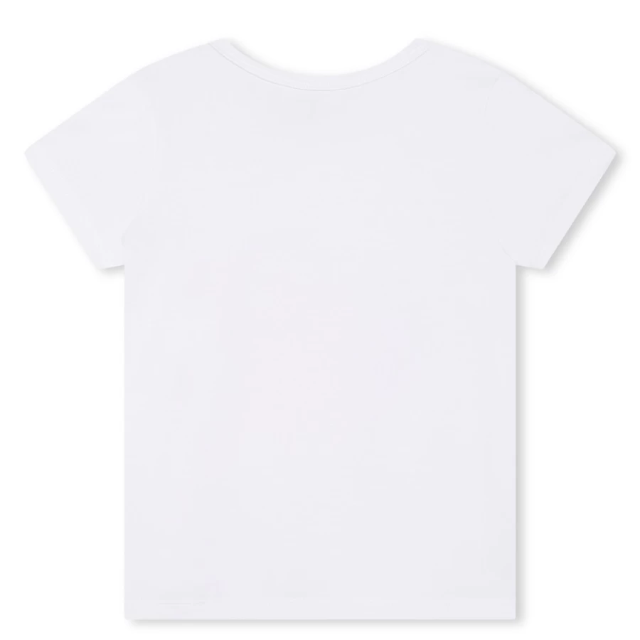 MICHAEL KORS Girls' White Sequin T-Shirt with Multicolored Details
