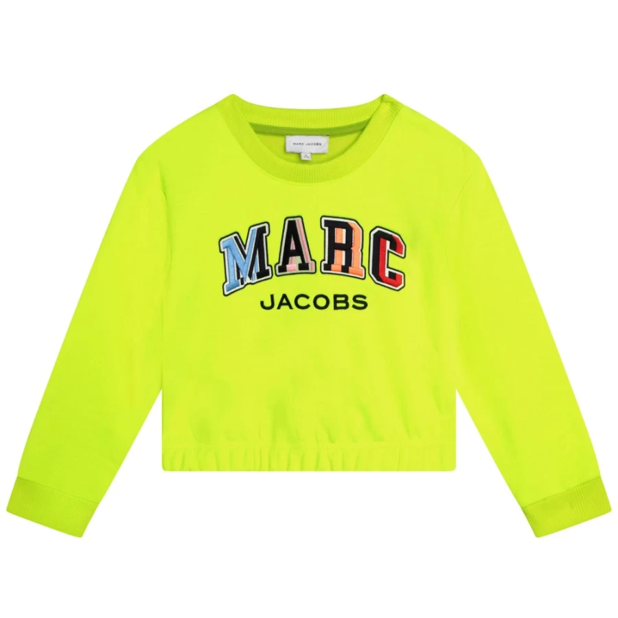 MARC JACOBS Girls Ochre Embroidered Fleece Sweatshirt for Kids