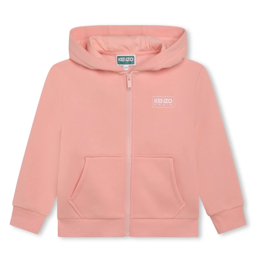 KENZO KIDS Girls Nude Fleece Zip-Up Sweatshirt for Kids