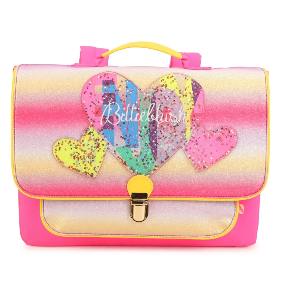BILLIEBLUSH Pink Backpack For Girls - Stylish Heart Design School Bag