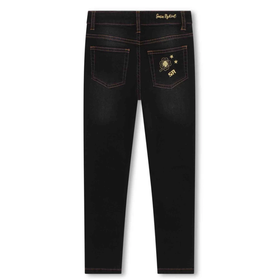 SONIA RYKIEL Girls' Denim Black Jeans for Stylish Comfort