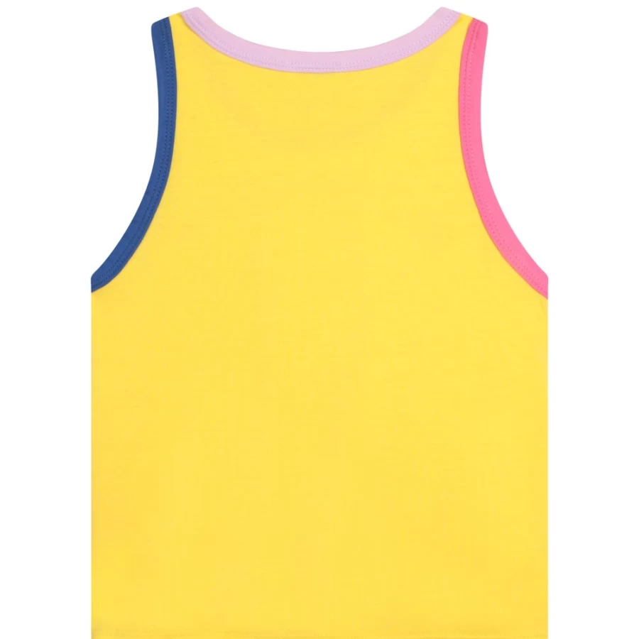 SONIA RYKIEL Girls' Cotton Vest Top in Lemon Yellow - Lightweight Summer Sleeveless Tee