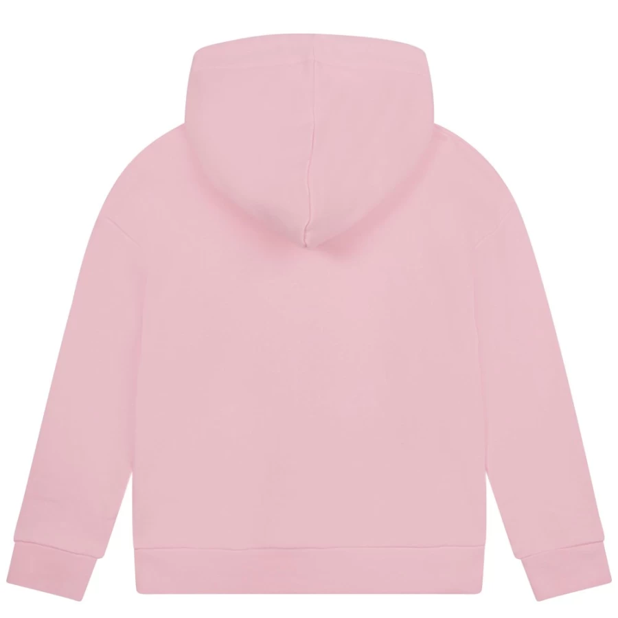 MICHAEL KORS Girls Pink Washed Cotton Hooded Sweatshirt for Kids