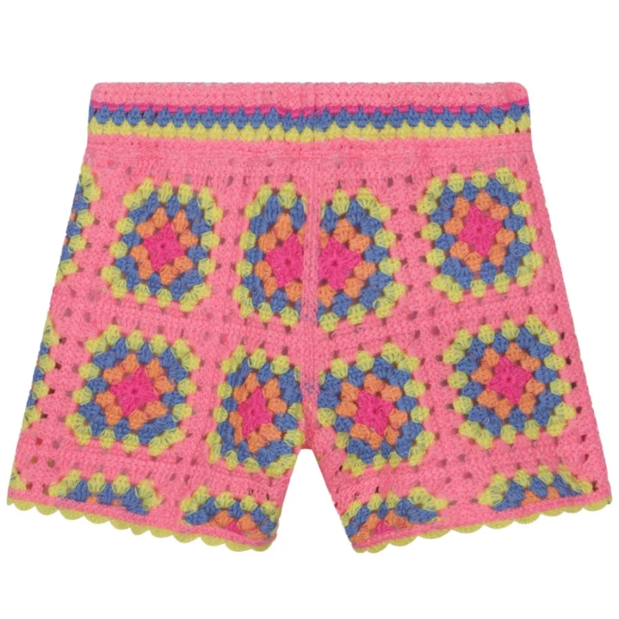 MARC JACOBS Girls' Apricot Crochet Shorts - Multicolored Boho Style
