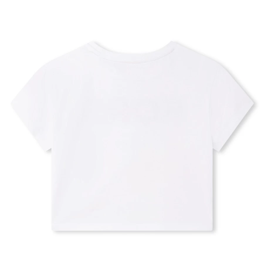 MICHAEL KORS Girls Grey White Cotton Short-Sleeve T-Shirt