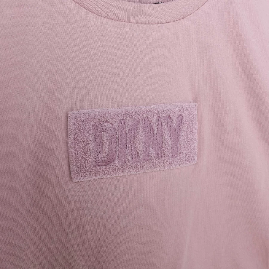 DKNY Girls' Short-Sleeved Cotton T-Shirt for Kids - Soft & Comfortable Top