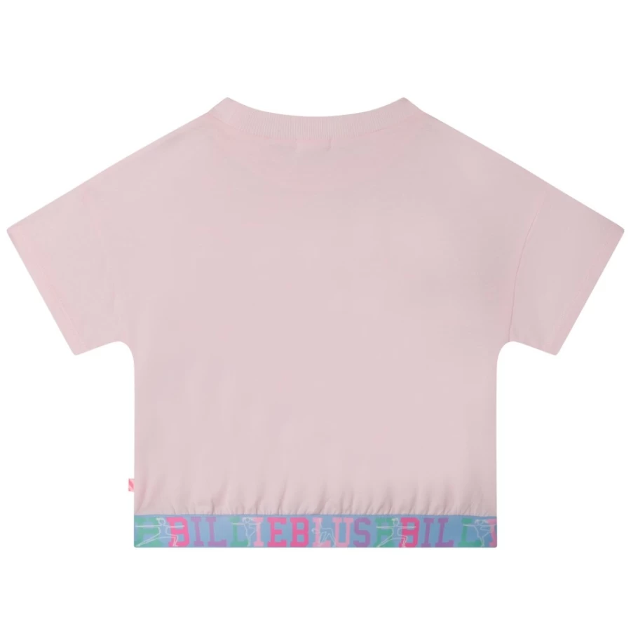 BILLIEBLUSH Girls Pink Pale Printed Sports T-Shirt - Athletic Tee for Active Kids
