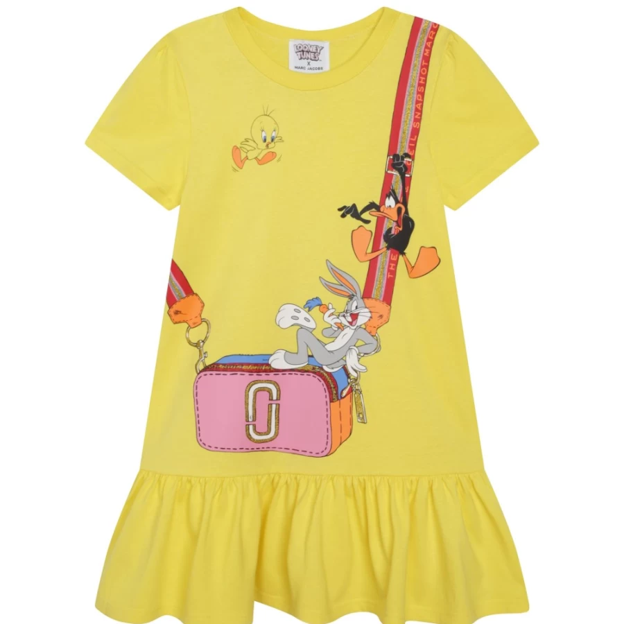 MARC JACOBS Girls' Straw Yellow Looney Tunes Dress