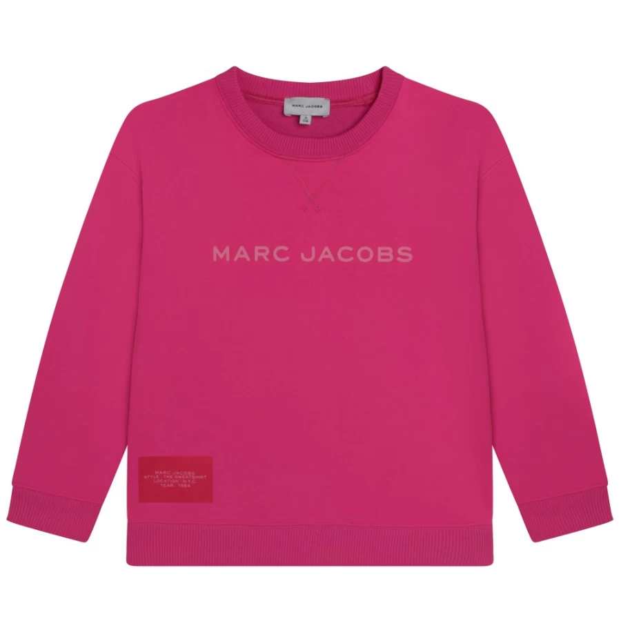 MARC JACOBS Girls' Fuschia Fleece Sweatshirt for Kids - Soft & Cozy Pullover