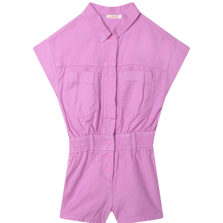 BILLIEBLUSH Girls' Violet Cotton Playsuit – Comfortable & Stylish Outfit