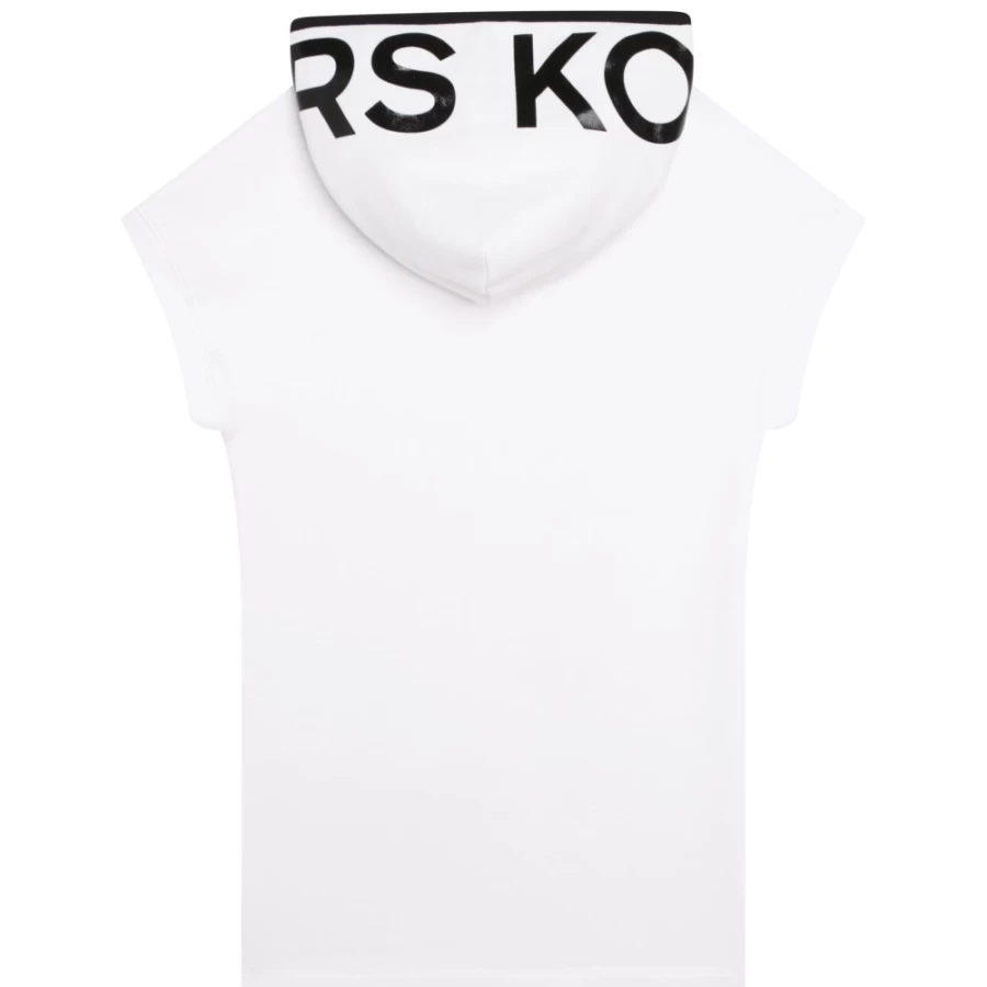 MICHAEL KORS Girls White Cotton Hooded Dress