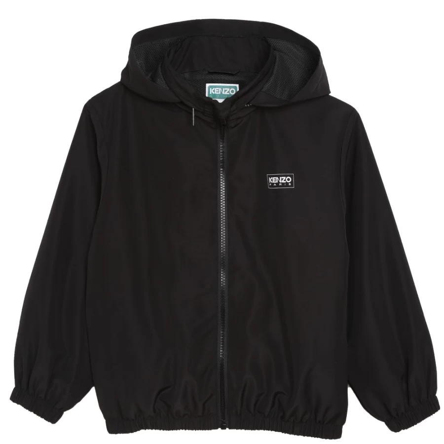 KENZO KIDS Black Hooded Jogging Cardigan for Girls