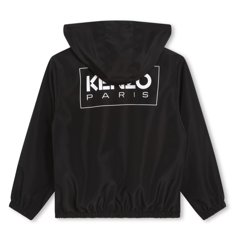 KENZO KIDS Black Hooded Jogging Cardigan for Girls