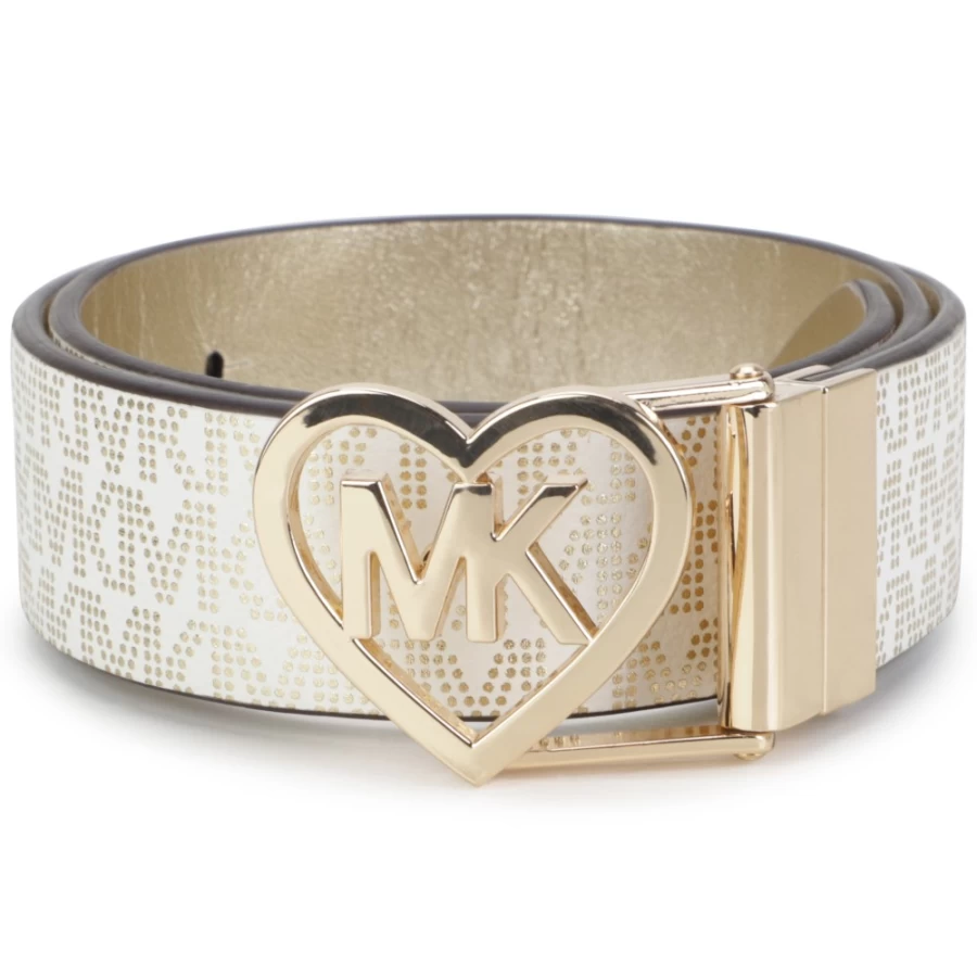 MICHAEL KORS Gold Yellow Reversible Heart Buckle Belt for Girls