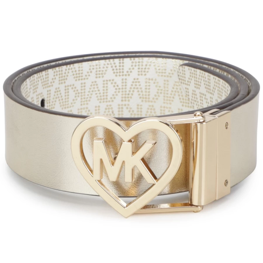 MICHAEL KORS Gold Yellow Reversible Heart Buckle Belt for Girls