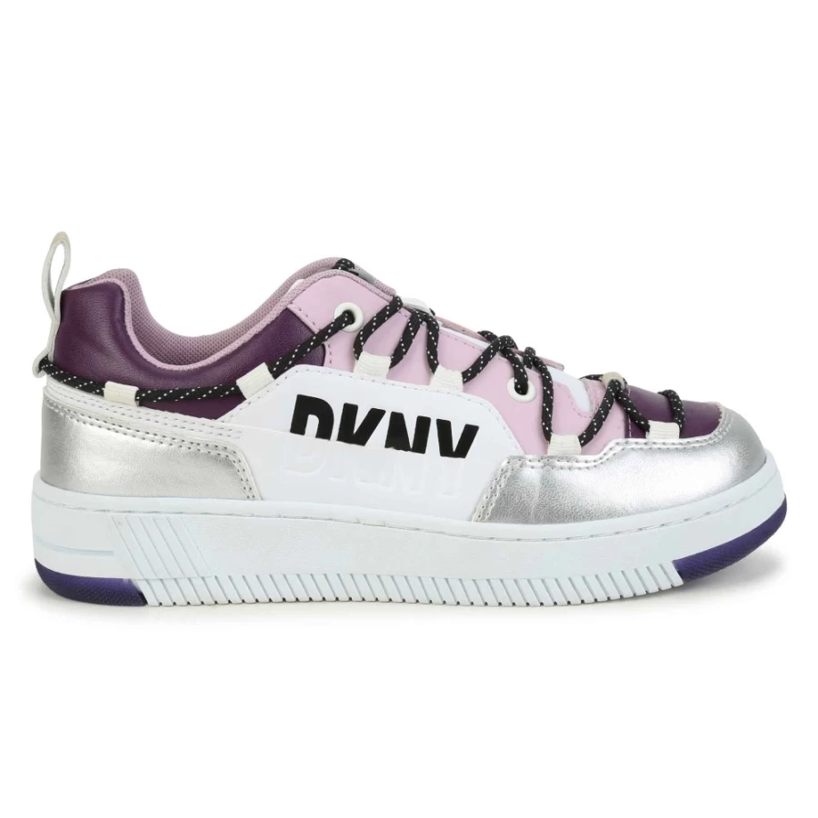 DKNY White Lace-Up Trainers for Girls - Stylish Comfort Shoes