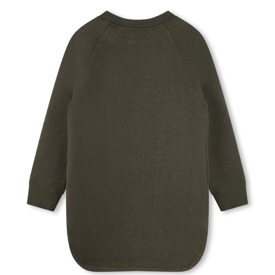 ZADIG & VOLTAIRE Girls' Sparkly Fleece Dress in Khaki - Glittery Comfort for Kids