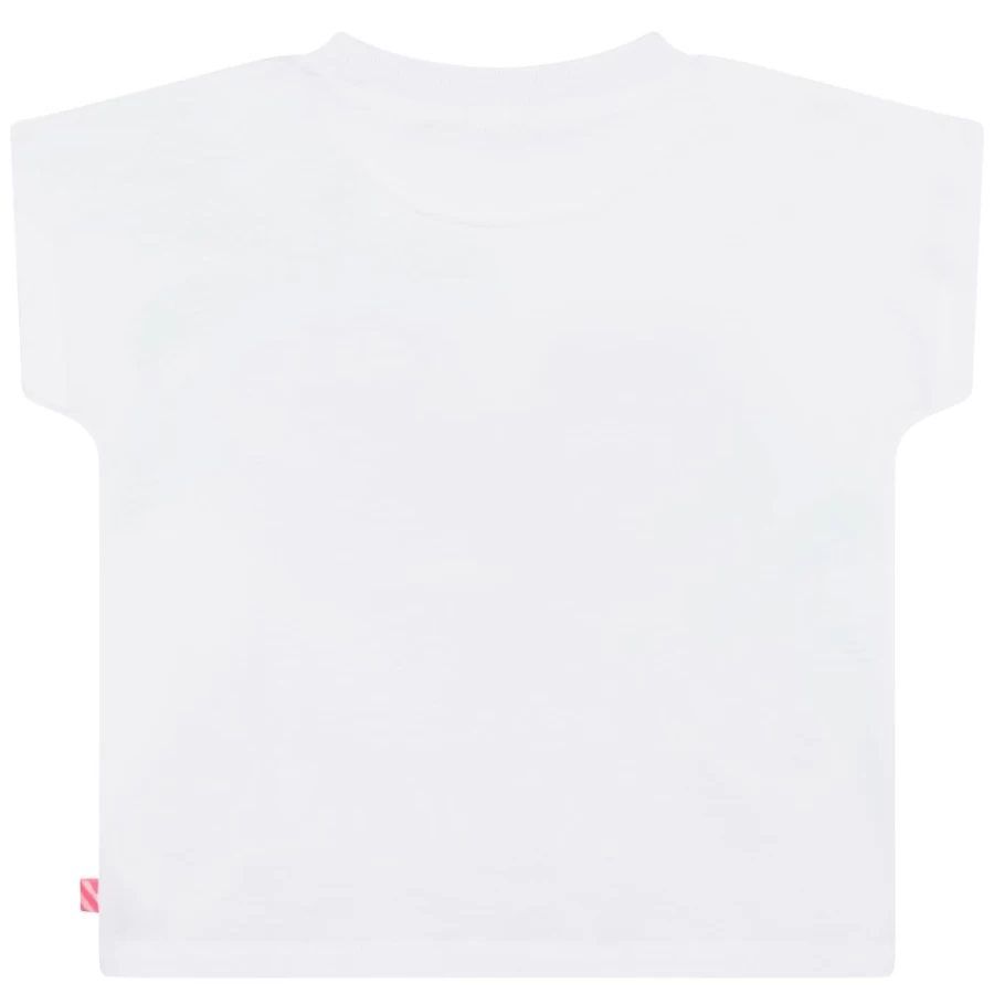 BILLIEBLUSH Girls White Short-Sleeved T-Shirt for Casual Comfort