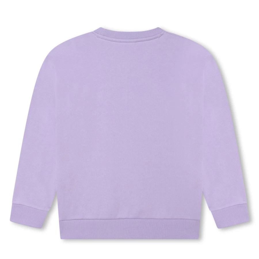 HUGO Girls Lilac Round-Neck Sweatshirt - Soft Casual Pullover for Teens