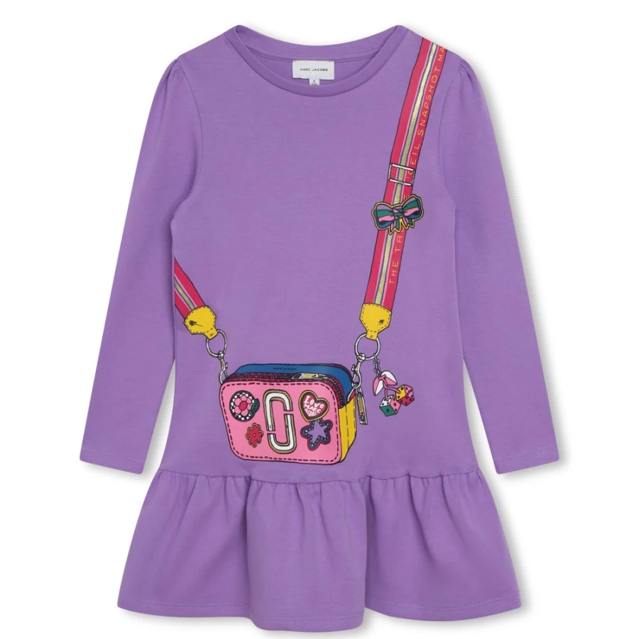 MARC JACOBS Girls Fuschia Printed Cotton Dress
