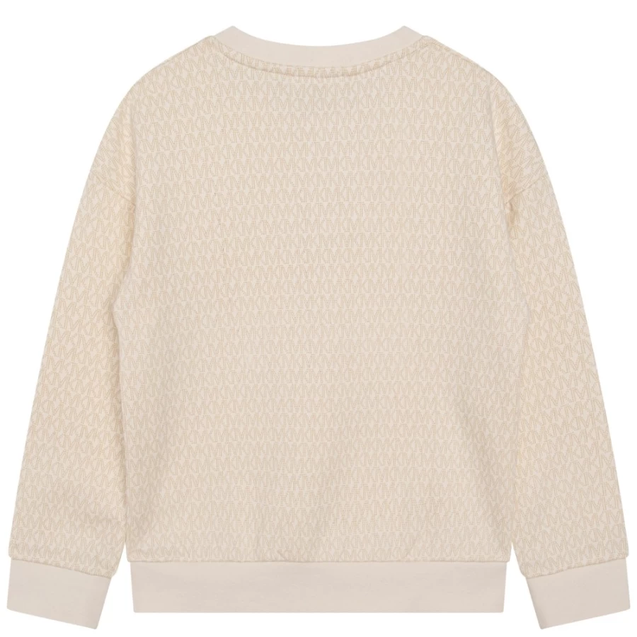 MICHAEL KORS Girls' Cream Fleece Sweatshirt - Cozy Pullover Hoodie for Kids