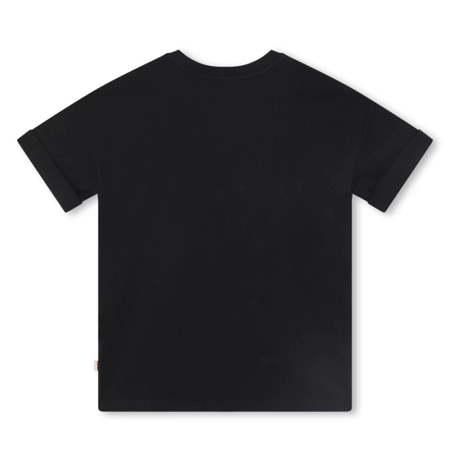 BOSS Girl's Black Short-Sleeved T-Shirt for Kids