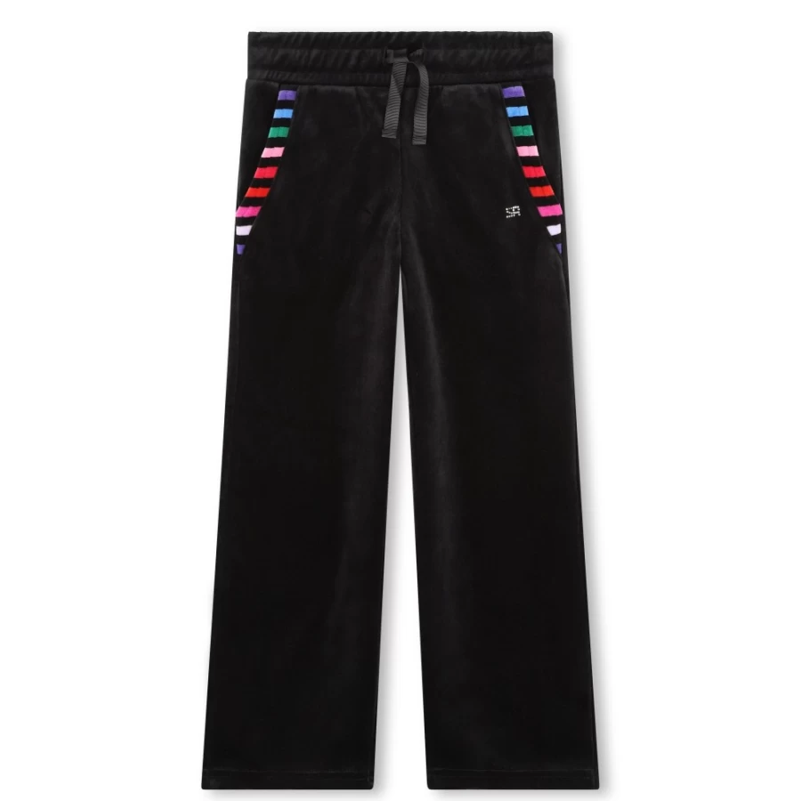 SONIA RYKIEL Girls' Striped Velvet Trousers - Check Color Details