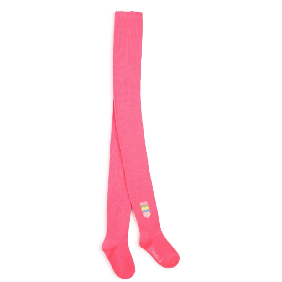 BILLIEBLUSH Pink Metallic Knitted Tights for Girls - Shiny Fashion Legwear