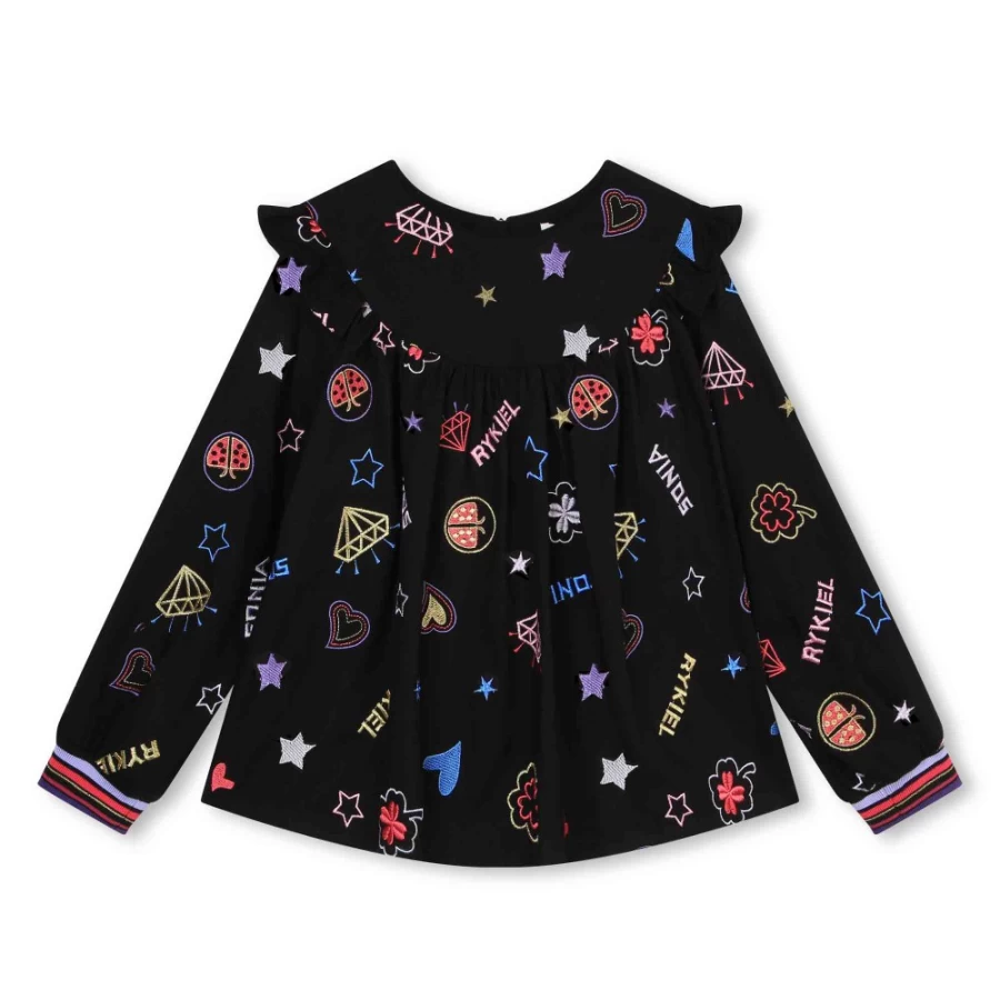 SONIA RYKIEL Girls' Multicoloured Long-Sleeved Blouse