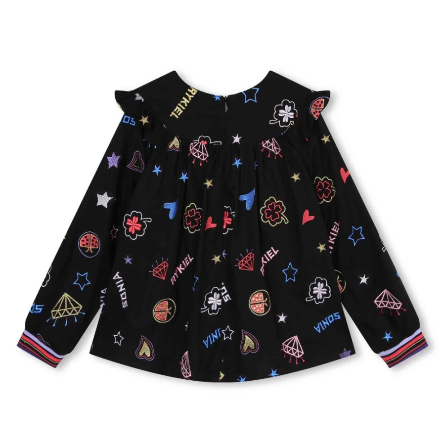SONIA RYKIEL Girls' Multicoloured Long-Sleeved Blouse