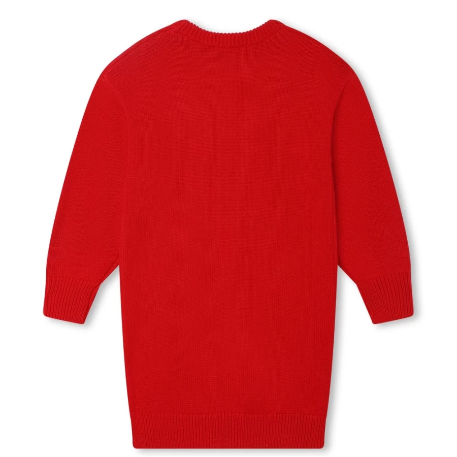 KENZO KIDS Bright Red Jacquard-Knit Jumper Dress for Girls