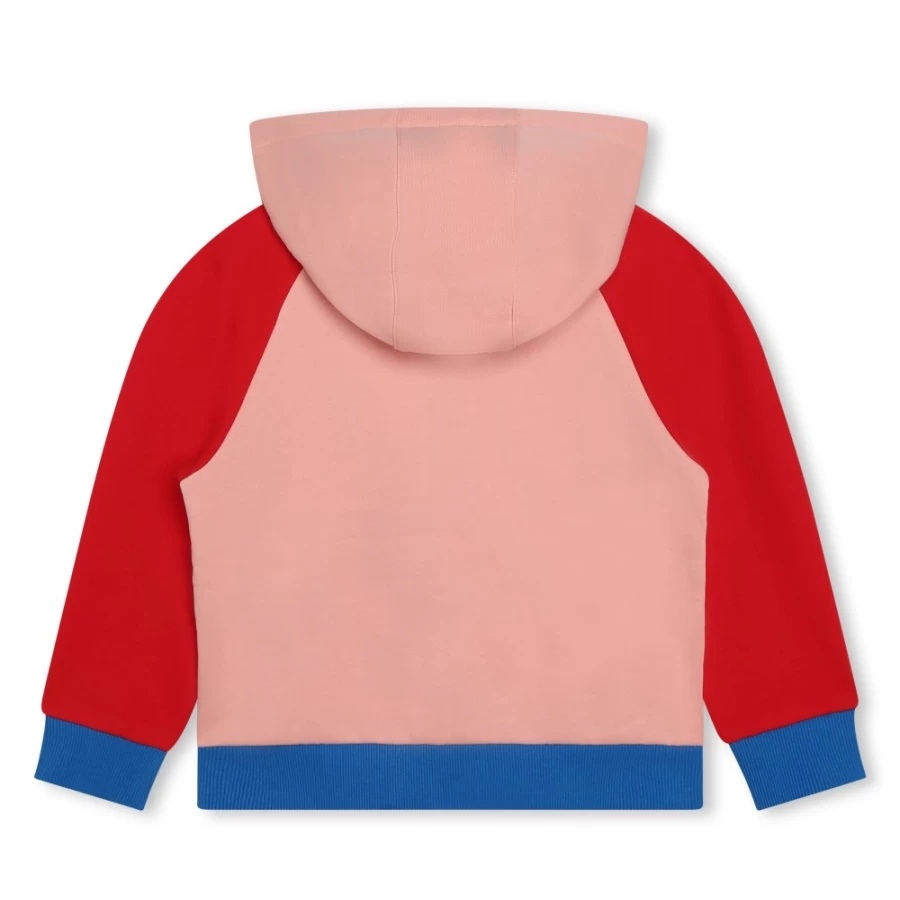 KENZO KIDS Bright Red Hooded Zip-Up Sweatshirt for Girls